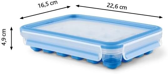 EMSA Clip & Close Frischhaltedose – 100% Auslaufsicher, Spülmaschinenfest und Mikrowellengeeignet, Perfekt für Eiswürfel und Aufbewahrung, Blau, Made in Germany