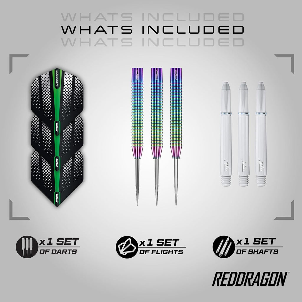 Razor Edge Spectron Tungsten Steel Darts Set - Precision Professional Darts with Flights and Shafts in Multiple Weights (20G-26G)
