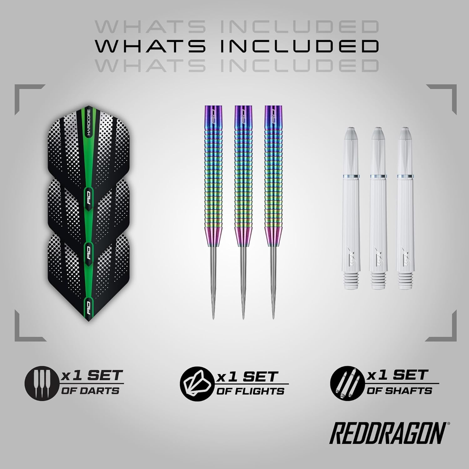 Razor Edge Spectron Tungsten Steel Darts Set - Precision Professional Darts with Flights and Shafts in Multiple Weights (20G-26G)