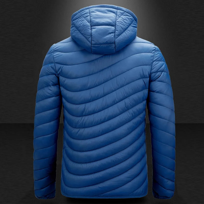 Custom Logo Outdoor Lightweight Warm Men Nylon Hooded Winter Bubble Puff Down Coat Puffer Jackets With Hood