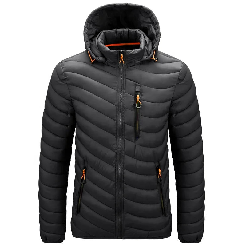 Custom Logo Outdoor Lightweight Warm Men Nylon Hooded Winter Bubble Puff Down Coat Puffer Jackets With Hood